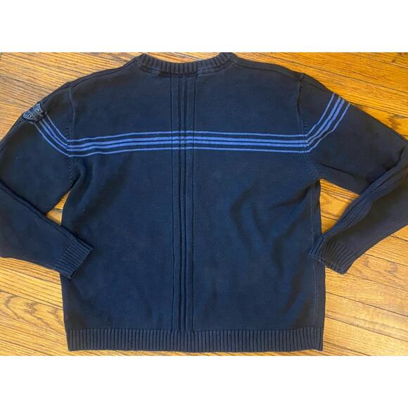 Harley Davidson Sweater Mens XL Navy Blue Stripe - Picture 3 of 9